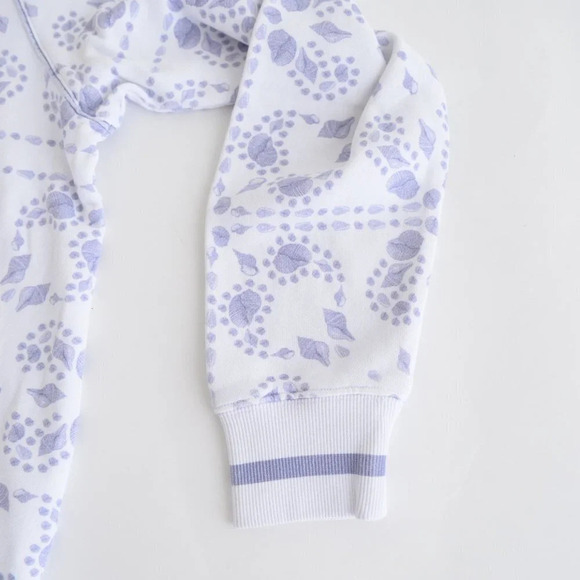 SER.O.YA Foster Hoodie Pullover Sweater White & Purple Floral  M NWT - Picture 8 of 14